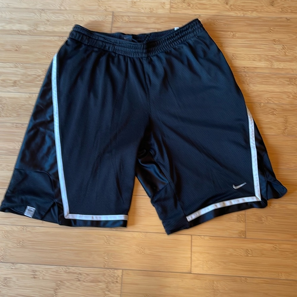Vtg Nike Basketball Mesh Dazzle Silky Shiny Basketball Shorts Mens L Black